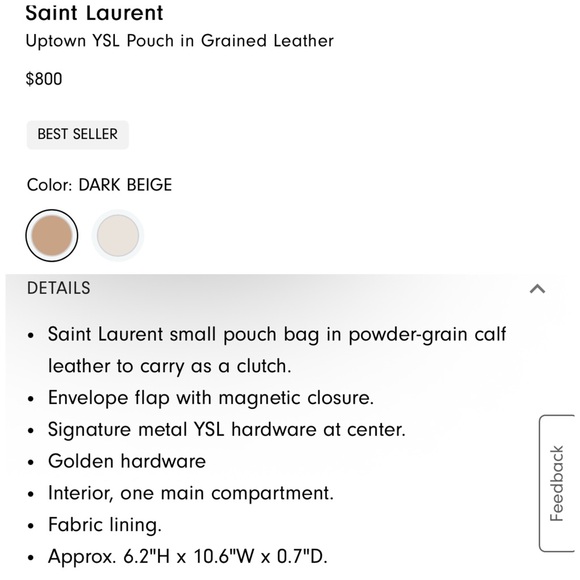 Yves Saint Laurent Tan Clutch Bag - Picture 12 of 12